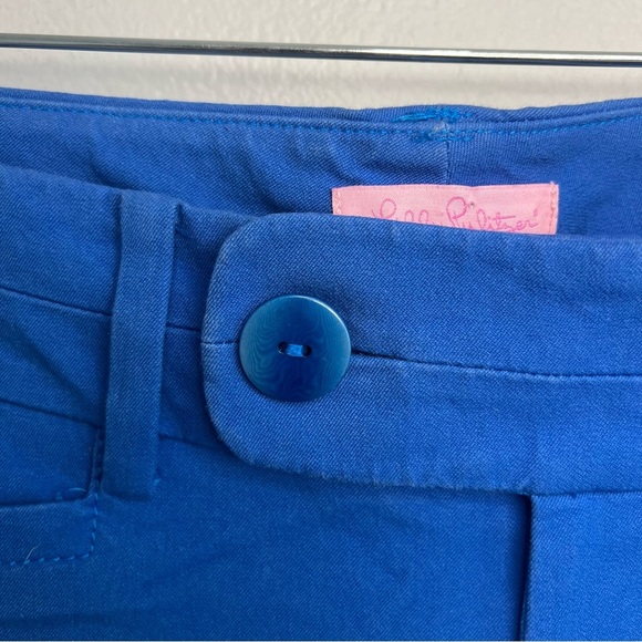 Lilly Pulitzer Womens Cropped Pants Blue Sz 6 Stretch Bright Spring Slim Fit - Picture 3 of 9